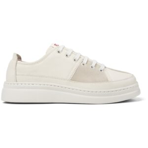 Pantofi sport din piele cu talpa wedge Runner Up Twins - Alb