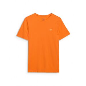 Tricou Trail Running Barbati Slimfit - Tehnologia 4FDry - Material Sintetic Rezistent - Portocaliu - Marimi S-XL