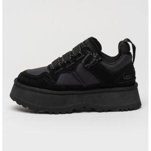 Pantofi sport din piele intoarsa si material textil cu talpa demi-wedge Astromel - Negru