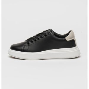 Pantofi sport din piele cu detaliu logo - Negru/Gri deschis