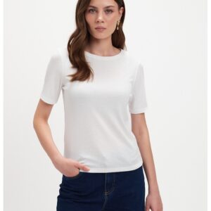Tricou cu decolteu rotund - Alb