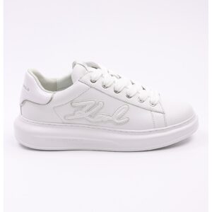 Pantofi sport din piele cu logo - Alb