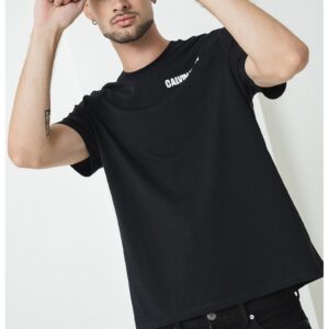 Tricou din bumbac cu imprimeu grafic pe partea din spate - Alb/Negru