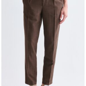 Pantaloni conici cu pensa - Maro inchis