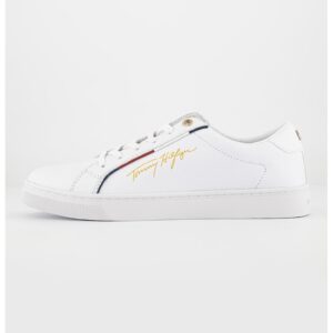 Pantofi sport de piele cu insertii de piele ecologica - Alb