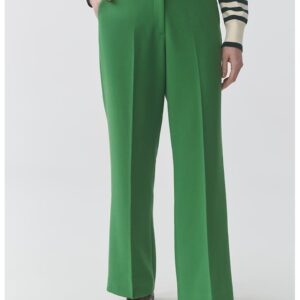 Pantaloni eleganti cu detalii pensa - Verde