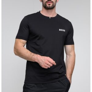 Tricou cu logo contrastant - Negru