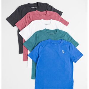Set de tricouri cu decolteu la baza gatului - 5 piese - Multicolor