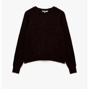 Pulover cu maneci raglan - Maro inchis