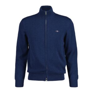 Cardigan de bumbac cu fermoar - Albastru ultramarin