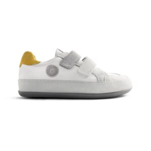 Pantofi sport de piele si piele intoarsa cu talpa flexibila Onekama - Alb - Alb