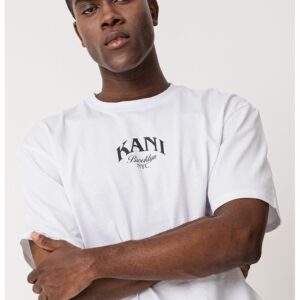 Tricou de bumbac cu logo si imprimeu grafic Kani Dice - Alb/Negru/Portocaliu