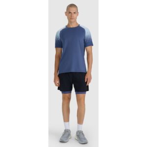 Sort Alergare Barbati Running - Material Usor si Flexibil - Confortabil si Reflectorizant - Buzunare Utilitare - 53794 - Negru