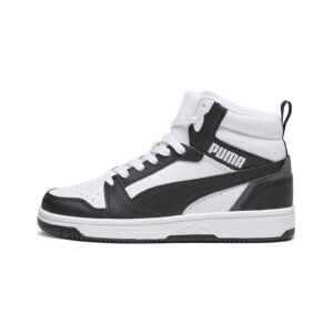 Pantofi sport Rebound V6 mid-cut din piele ecologica - Alb/Negru