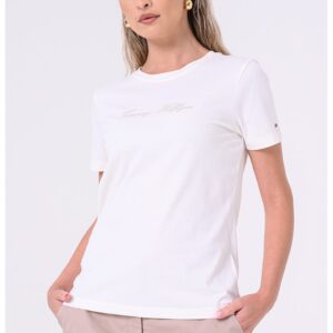 Tricou de bumbac cu logo - Alb