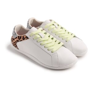 Pantofi sport low-cut din piele - Alb/Maro