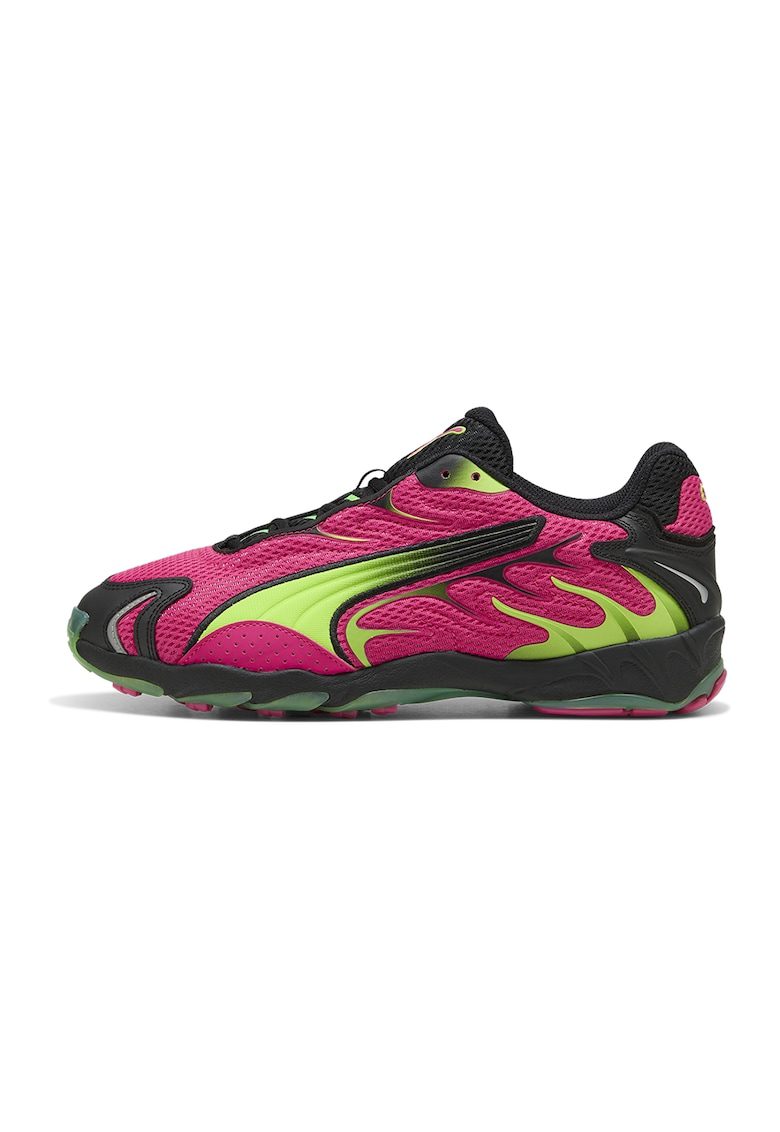 Pantofi sport Inhale cu garnituri sintetice - Negru/Verde electric/Roz