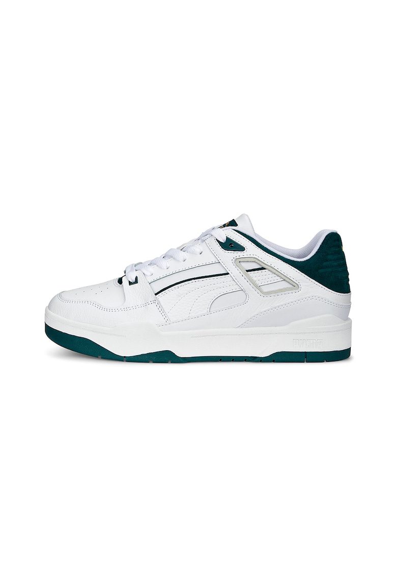 Pantofi sport low-top de piele si piele intoarsa Slipstream - Alb murdar - Bleumarin - 5.5