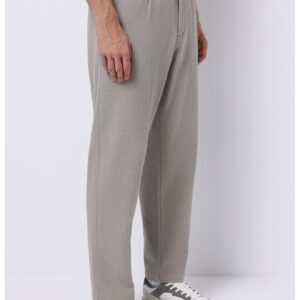 Pantaloni drepti texturati - Maro taupe deschis