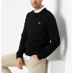 Pulover regular fit de bumbac organic - Negru