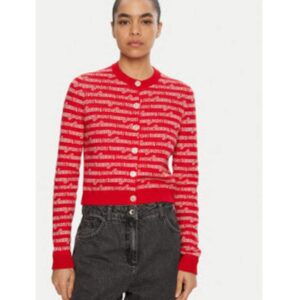 Cardigan dama  rosu - pulover tricotat