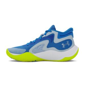 Pantofi mid-cut Jet '25 cu detaliu logo pentru baschet - Gri deschis/Albastru royal