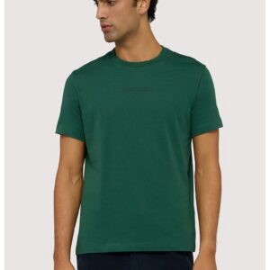 Tricou regular fit cu imprimeu logo - Verde aquamarin