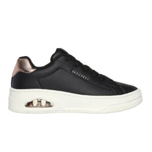Pantofi sport de piele ecologica Uno Court - Negru/Auriu rose