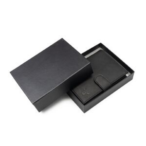 Portofel barbati din piele naturala negru Veres cu capsa - protectie RFID