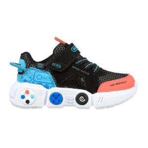 Pantofi sport cu inchidere velcro Lil Gametronix - Negru/Portocaliu/Albastru
