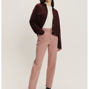 Cardigan lejer din amestec de modal - Visiniu
