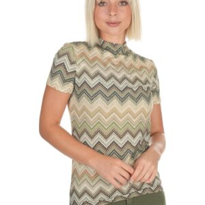 Tricou din amestec de lyocell cu model chevron