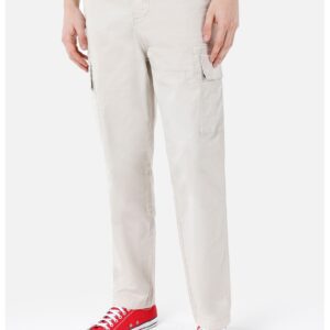 Pantaloni cargo cu talie medie - Gri deschis