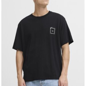Tricou lejer cu imprimeu pe partea din spate - Negru/Kaki/Albastru