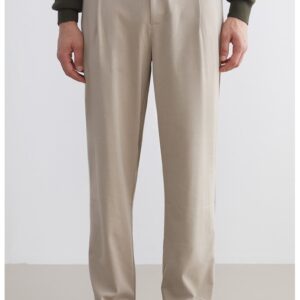 Pantaloni uni regular fit - Maro nisip