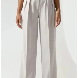 Pantaloni pentru dama - Palazzo - cu dungi - gri - Gri deschis