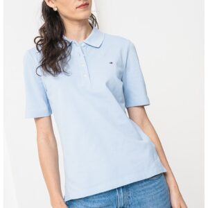 Tricou polo regular fit cu logo discret - Albastru pastel