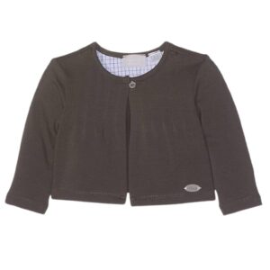 Bolero pentru fete - gri - bumbac-elastan - cu volane decorative