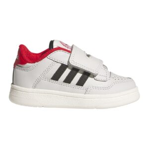 Pantofi sport din piele ecologica cu inchidere velcro Rapid Court - Alb/Negru stins