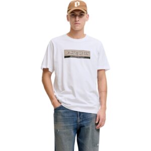 Tricou JACK &JONES Inwood Block Branding 50177 - Alb