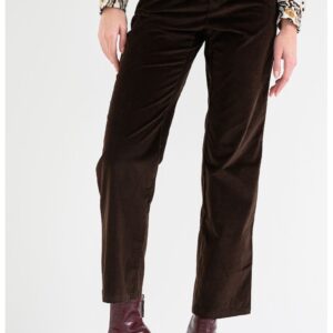 Pantaloni crop cu talie inalta - Maro inchis