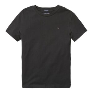 Tricou din bumbac organic cu decolteu la baza gatului - Negru