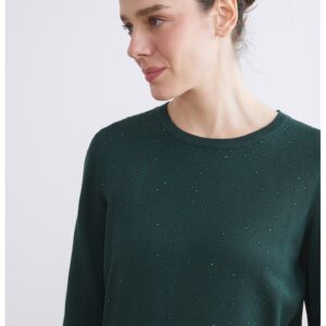 Pulover tricotat fin - Verde englez