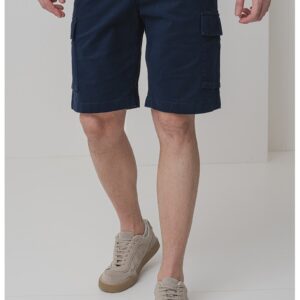 Pantaloni scurti cargo cu buzunare multiple - Albastru ultramarin
