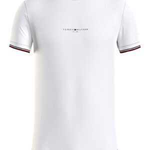Tricou slim-fit din bumbac cu decolteu la baza gatului - Alb optic