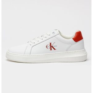 Pantofi sport low-cut de piele - Rosu/Alb