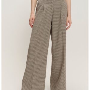 Pantaloni din amestec de modal cu croiala ampla - Negru/Maro/Bej