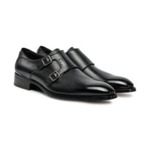 Pantofi barbatesti -  piele naturala - negru - inchidere cu catarama -