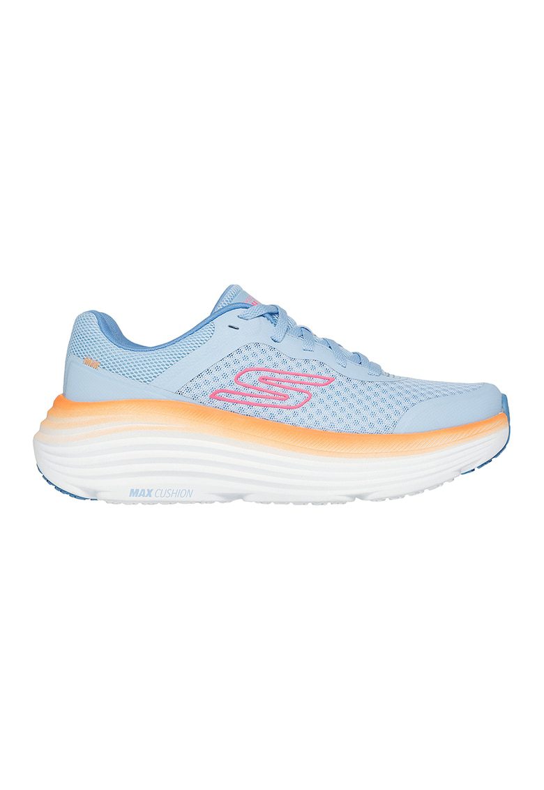 Pantofi sport de plasa cu brant moale - pentru alergare Max - Albastru pastel/Roz pastel/Portocaliu mandarina