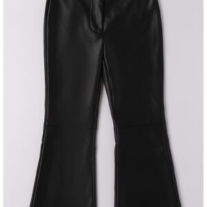 Pantaloni evazati de piele ecologica - Negru